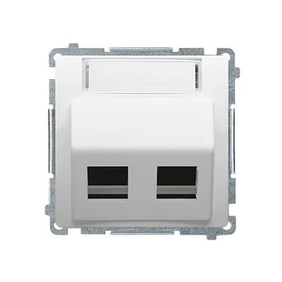 Cache prise téléphonique sur Keystone double diagonale avec une étiquette blanche