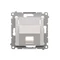 Cache prise téléphonique sur Keystone simple diagonale avec champ descriptif (module) blanc