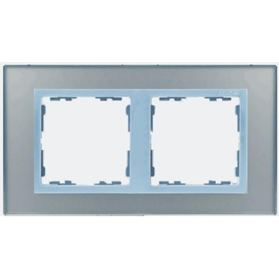 Cadre 2x verre - argent / cadre intermédiaire aluminium mat