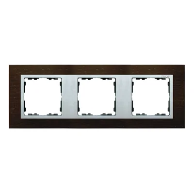 Cadre 3x wengé / cadre intermédiaire en aluminium mat
