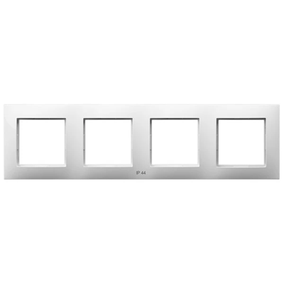 Cadre ARIA Quadruple pour postes IP-44, blanc