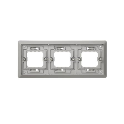 Cadre d'encastrement triple pour la version IP55 Fixation par vis sur le boîtier uniquement avec vis dans le boîtier placées verticalement