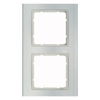 Cadre double aluminium/blanc