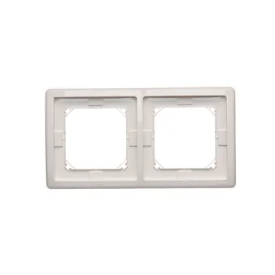 Cadre double pour version étanche aux éclaboussures IP44 avec jeu de joints, blanc