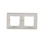 Cadre double pour version étanche aux éclaboussures IP44 avec jeu de joints, inox (métallique)