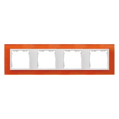 Cadre en verre quadruple - mandarine / cadre intermédiaire blanc