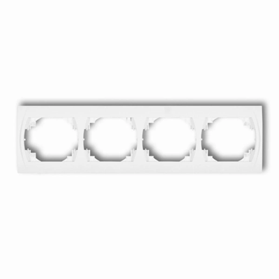 Cadre horizontal quadruple, IP 20, blanc