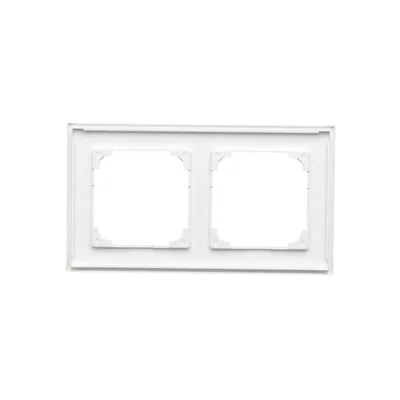 Cadre LINE Simon 55 WMDZ-01102x-0111 à 2 modules ; Blanc mat