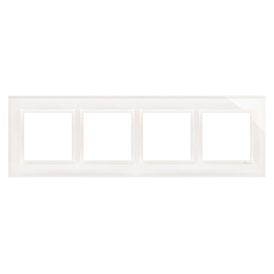 Cadre Nature-Glass 4 volets BLANC PERLE IP20/IP44