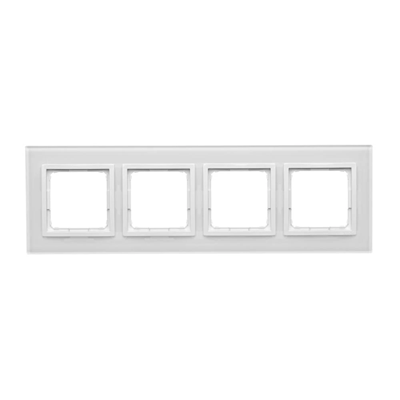 Cadre Nature-Glass 4 volets BLANC PERLE IP20/IP44