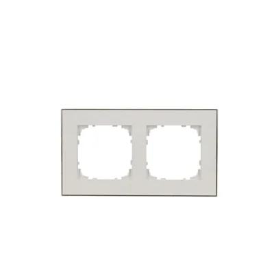 Cadre Simon 55 WMDZ-TRD2.166-111 DUO à 2 modules ; blanc, base dorée