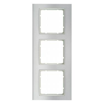 Cadre triple aluminium/blanc