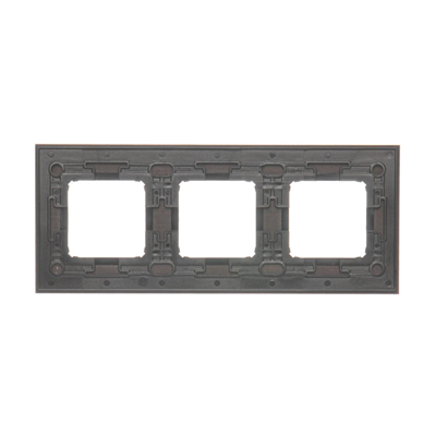 Cadre triple Nature-Wood ARGENT WENGE IP20/IP44