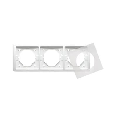 Cadre triple pour version étanche aux éclaboussures IP44 avec jeu de joints, blanc