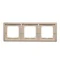 Cadre triple pour version étanche IP44 avec jeu de joints, beige