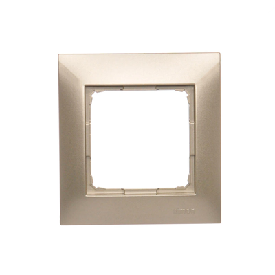 Cadre universel 1 poste pour boîtes en plaques de plâtre IP20 / IP44 or (métallique)