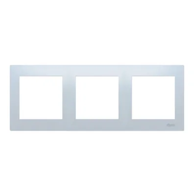 Cadre universel 3 postes pour boîtes en plaques de plâtre IP20 / IP44, argent (métallique)