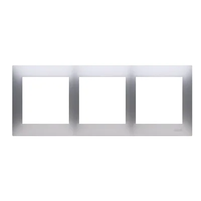 Cadre universel 3 postes pour boîtes en plaques de plâtre IP20 / IP44, argent (métallique)