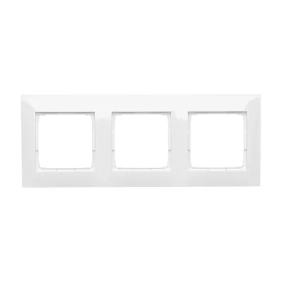 Cadre universel 3 postes pour boîtes en plaques de plâtre IP20 / IP44, blanc