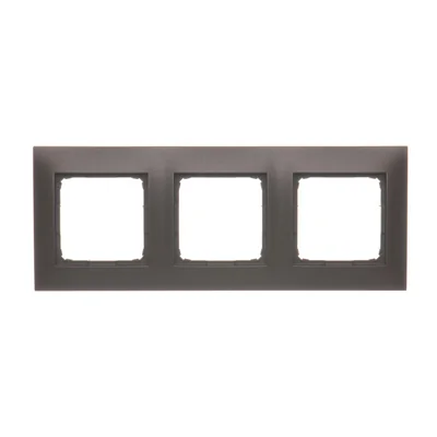 Cadre universel 3 postes pour boîtes en plaques de plâtre IP20 / IP44, marron mat (métallique)