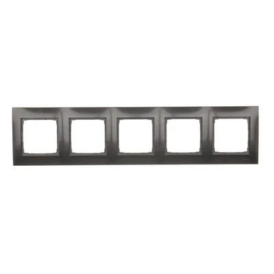 Cadre universel 5 postes pour boîtes en plaques de plâtre IP20 / IP44 anthracite (métallique)