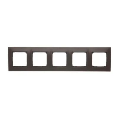 Cadre universel 5 postes pour boîtes en plaques de plâtre IP20 / IP44 marron mat (métallique)