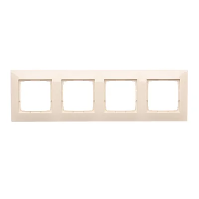 Cadre universel quadruple pour boîtes en carton-gypse IP20 / IP44 crème