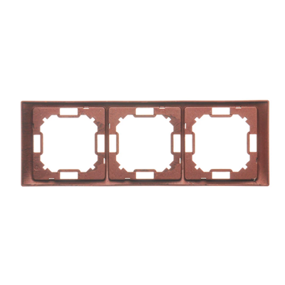 Cadre universel SIMON BASIC NEOS 3 volets, acajou horizontal et vertical