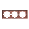 Cadre universel SIMON BASIC NEOS 3 volets, acajou horizontal et vertical