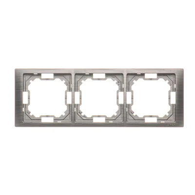 Cadre universel SIMON BASIC NEOS Titanium triple, horizontal et vertical