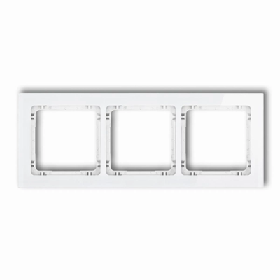 Cadre universel triple - effet verre (cadre : blanc ; fond : blanc) IP 20