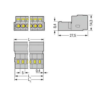 CAGE CLAMP® 1-Conductor Plug, Gray 231-608