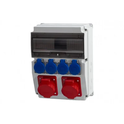 CAJA 12M Verteilerkasten - 2x16A 5p, 4x230V IP44 Steckdosen