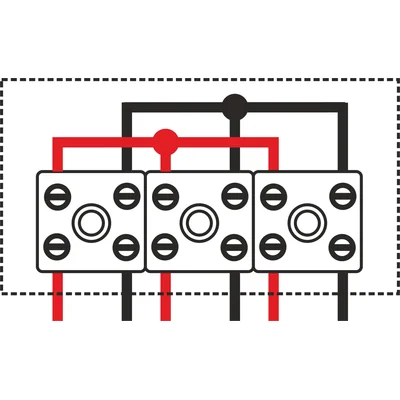Caja de conexiones contra incendios rectangular E90 2x3x4mm2 103x30x197mm roja