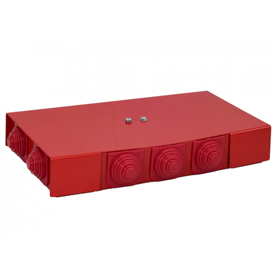 Caja de conexiones contra incendios rectangular E90 2x3x4mm2 103x30x197mm roja