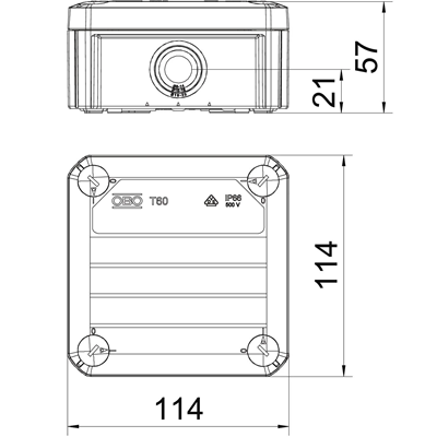 Caja de conexiones T-SERIES T60 gris claro