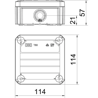 Caja de conexiones T-SERIES T60 gris claro
