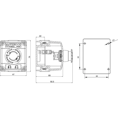 Caja de control K1 con botón STOP