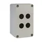 Caja de control vacía 4 agujeros 2 columnas Ø30,5 gris 85x146mm plástico