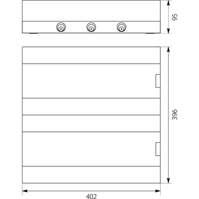 Caja de distribución de superficie SRn-2x18/B (36) (N+PE)