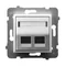 Caja de enchufe ARIA Double Keystone, inclinada, blanca