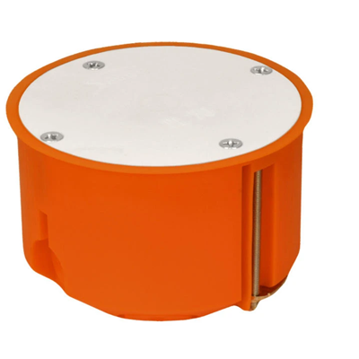 Caja de instalación para paredes vacías con tapa interior atornillada P70F fi70mm naranja