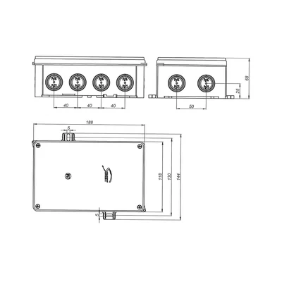 Caja de pared 188x118x68mm IP67 blanco