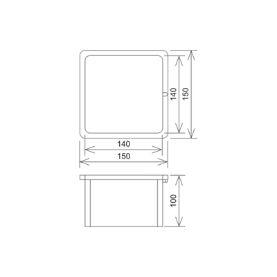 Caja de pruebas para fachada 150x150x100