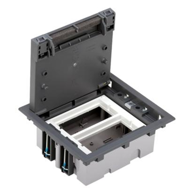 Caja de suelo 2 módulos, 4x K45 + SM202/9, gris