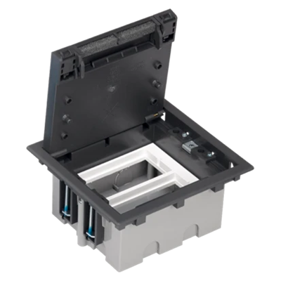 Caja de suelo 2 módulos, 4x K45 + SM202/9, gris grafito