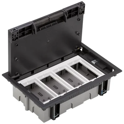 Caja de suelo 4 módulos, 8x K45 + SM402/9, gris grafito