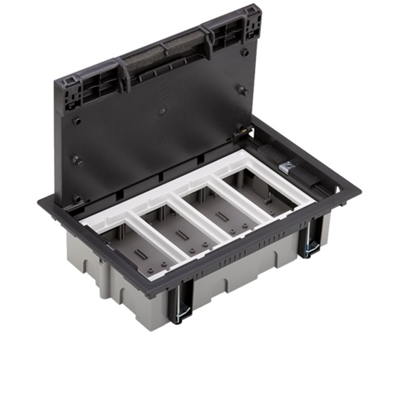 Caja de suelo 4 módulos, 8x K45 + SM402/9, gris grafito