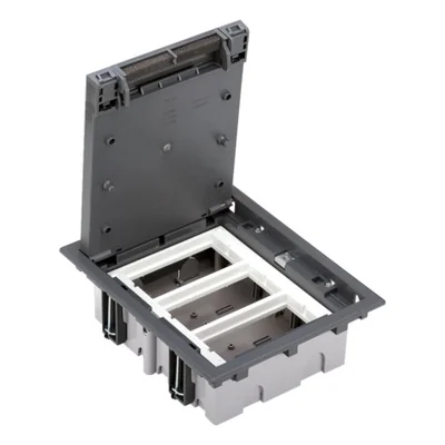 Caja de suelo de 3 módulos, 6x K45 + SM302/9, gris