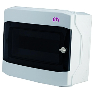 Caja de superficie 12 mod. Puerta transparente IP65 ECH-12PT